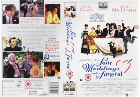 Four Weddings And A Funeral 1994 On Columbia Tri Star Home Video United Kingdom Vhs Videotape