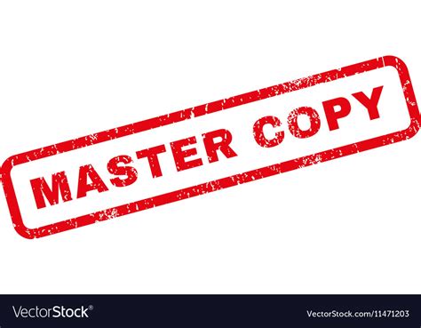 Master Copy Rubber Stamp Royalty Free Vector Image
