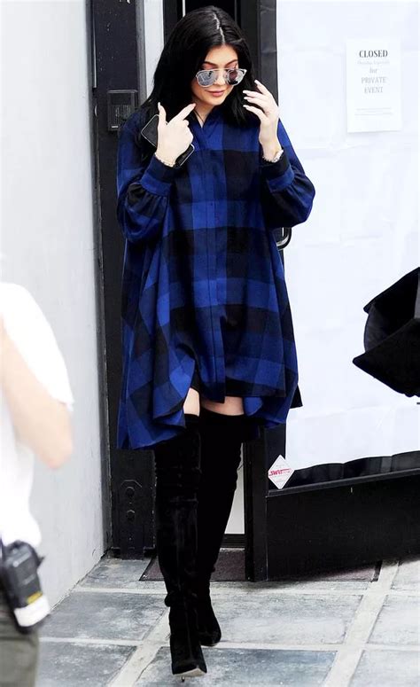 Kylie Jenner Puts On A Very Leggy Display In Knee High Boots And An Oversized Men S Shirt Daily