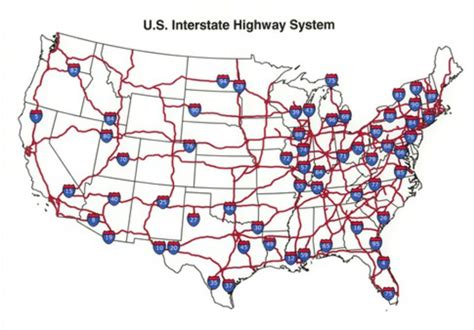 Map Of The Us Interstate Highway System The Interstate Highway Act