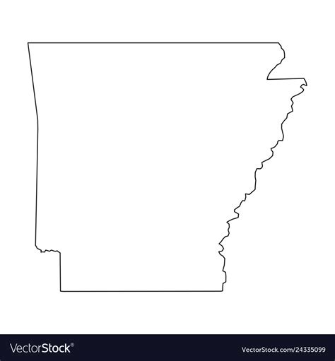 Reports on health problems in arkansas; Arkansas state usa - solid black outline map Vector Image