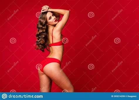 Profile Rear Behind View Photo Of Seductive Perfect Beauty Lady Gentle