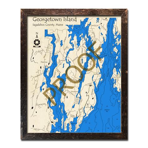 Georgetown Island Me 3d Nautical Wood Maps