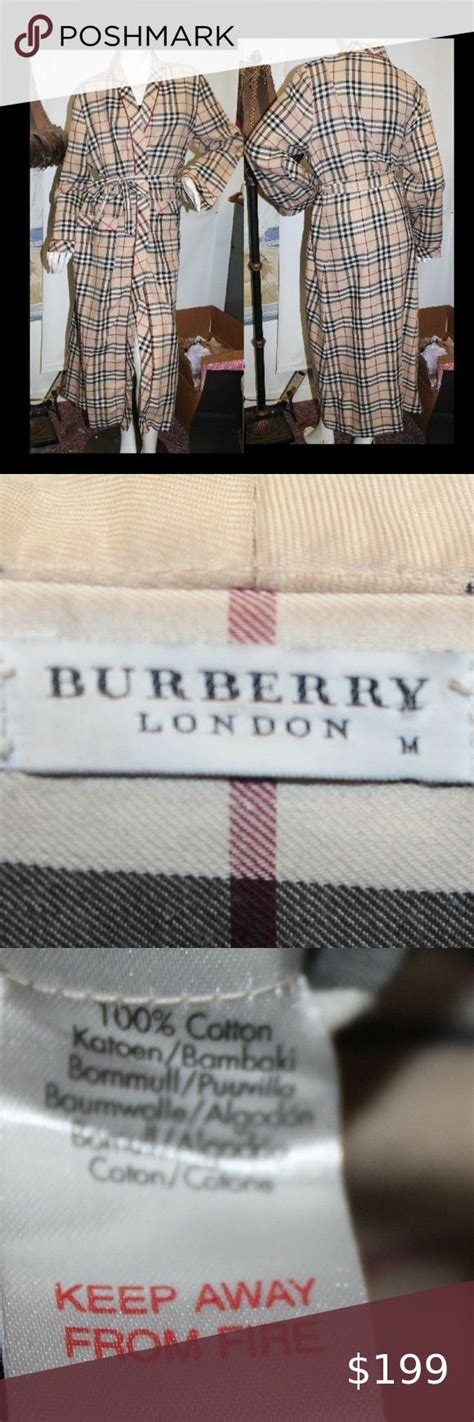 Rare Authentic Burberry Nova Check Unisex Belted Bathrobe Robe In 2022 Burberry Unisex Bathrobe