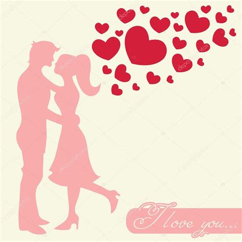 Images Valentine Lovers Romantic Valentine Lovers Silhouette — Stock