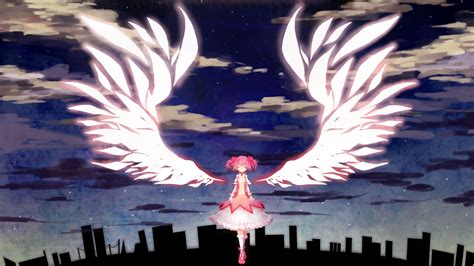 1920x1080 1920x1080 Angel Anime City Clouds Dress Girl Night