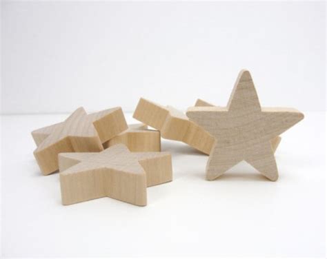 58 Wood Stars Set Of 25 Unfinished Wooden Stars 18 Thick Wood Star Etsy