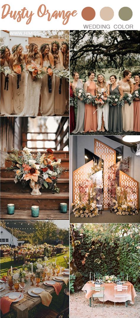 Sunset dusty orange bohemian wedding bouquet. Wedding Color Trends: 30 Sunset Dusty Orange Wedding Color ...