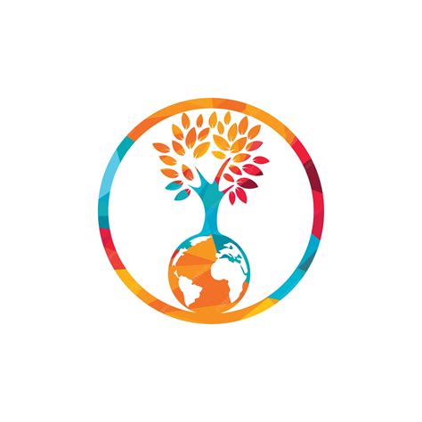 Premium Vector Globe Tree Vector Logo Design Template
