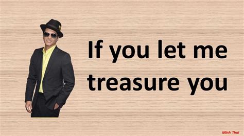 Treasure Bruno Mars Lyrics Video Youtube
