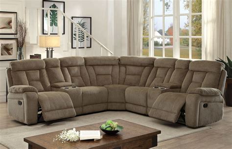 Maybell Mocha Reclining Sectional From Furniture Of America Coleman
