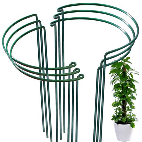 Plant Support Stake 10 Pack Half Round Metal Garden Plant Supports Green Garden Plant Support