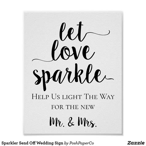 Sparkler Send Off Wedding Sign Sparklers Wedding Sign