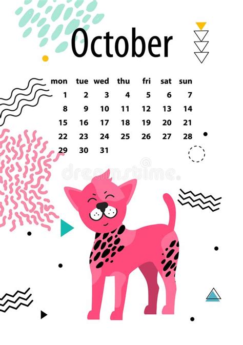 Kalendar cuti umum dan cuti sekolah malaysia tahun 2018. Kalender Für Oktober 2018 Mit Chinese Crested-Hund Vektor ...