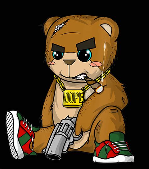 Hip Hop Teddy Bear Gangster Rap Hustle Hard Get Money Tee Png Etsy