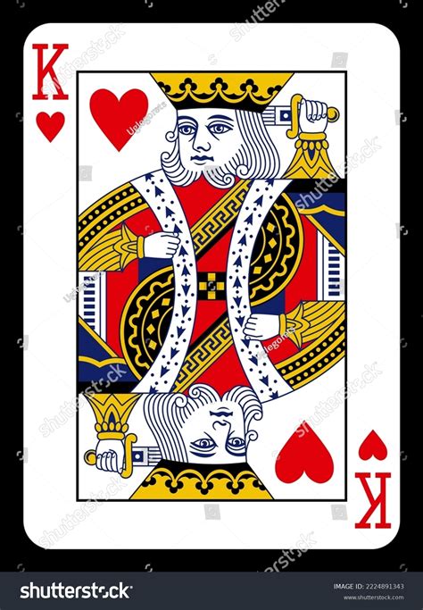 King Hearts Playing Card Classic Design Stock Vector Royalty Free