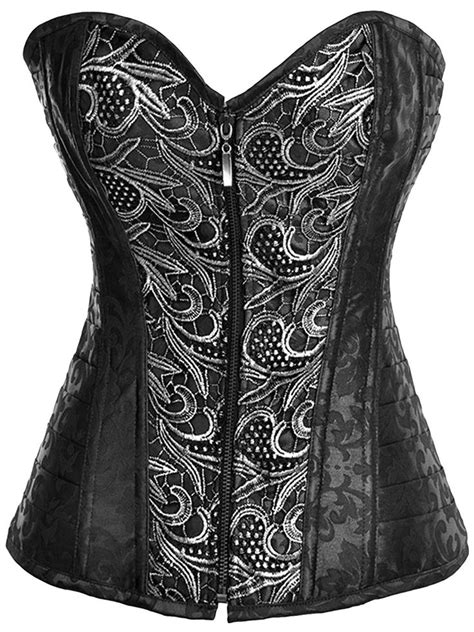 fashion womens sexy steampunk gothic steel boned vintage corset black cp1293e1tp5 sexy