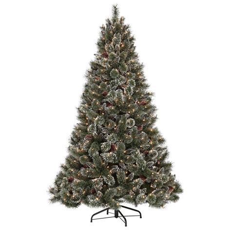 Martha Stewart Living 75 Ft Pre Lit Glittery Pine Artificial Christmas