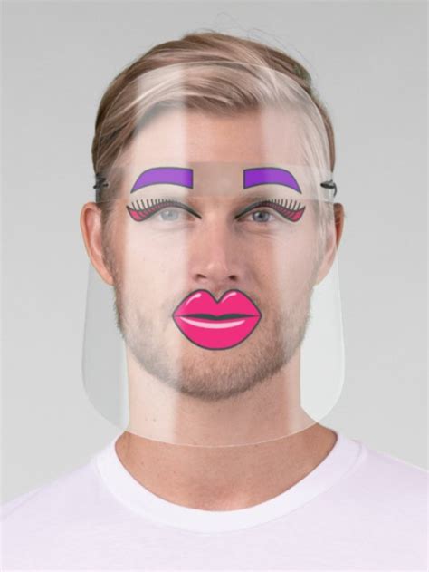 Funny Pink Make Up Lips Eyelashes Lashes Fun Girl Face Shield Zazzle