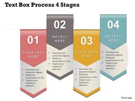 0314 Business Ppt Diagram Text Box Process 4 Stages Powerpoint Template