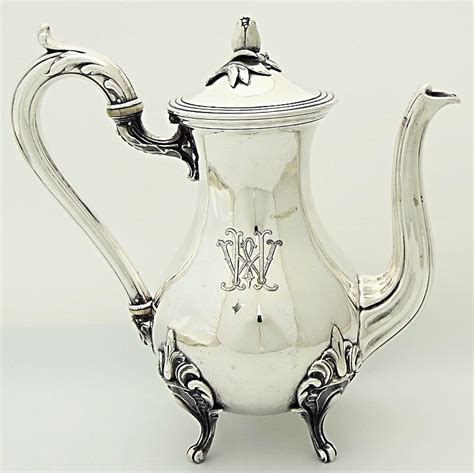 Christofle Antique French Silver Tea Coffee Pot Service Rococo Louis Xv