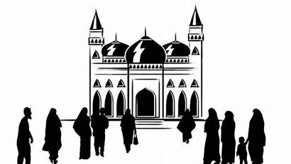 Masjid Gambar Islam Orang Ke Mosque Animasi