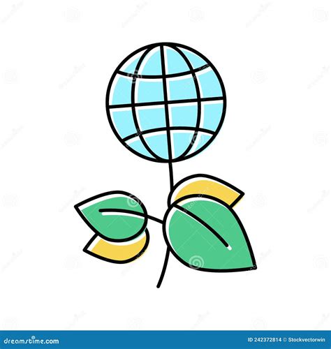 绿色植物星球生态系统颜色图标插图 向量例证 插画 包括有 循环 地球 环境 保护 背包 生态 242372814