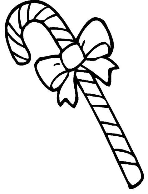 Candy Cane Decorated With Neat Ribbon Coloring Pages | Candy cane