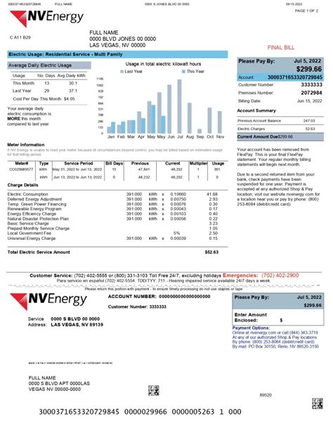 New 2023 Nevada Energy Nvenergy Bill Template Mbcvirtual