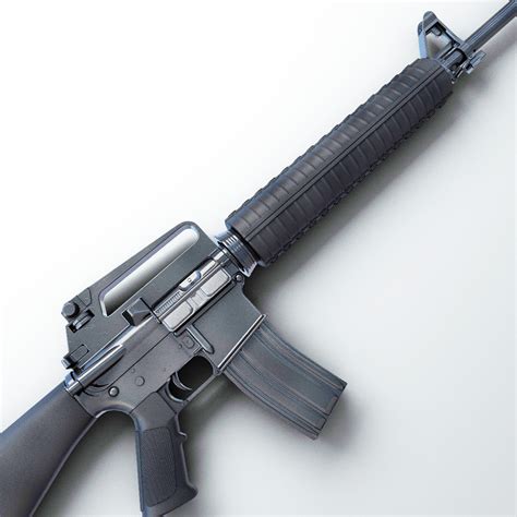M16 Assault Rifle Hi Res 3d Model Max Obj Fbx Lwo Lw Lws Ma Mb