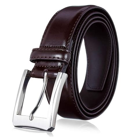 Mens Belt Genuine Leather Dress Belts For Men With Single Prong