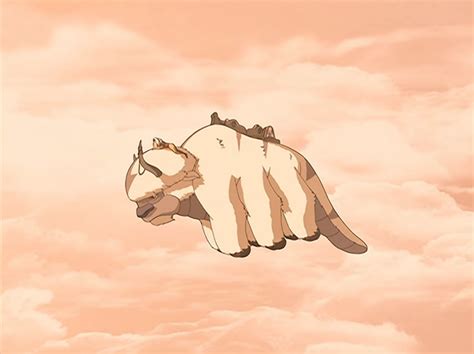 Appa Flying Through A Pink Sky