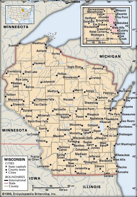 Map Of Wisconsin Counties With Cities