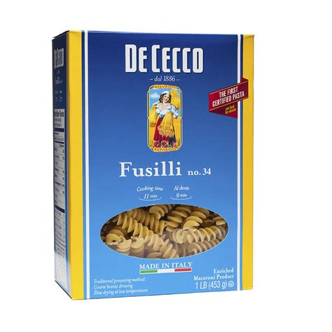 16 Oz Fusilli Pasta By De Cecco Pasta Thrive Market