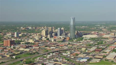 Ws Aerial View Of Downtown Buildings Oklahoma City Oklahoma United