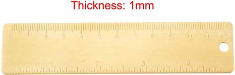 Uxcell Straight Brass Ruler 120mm 4 Inches Metric Measurement Tool