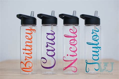 Personalized Water Bottles Clear 24 Ounce Tritan Custom