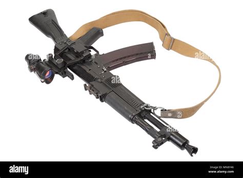 Modern Kalashnikov Rifle On White Stock Photo Alamy