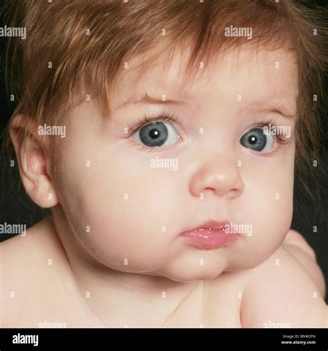 Baby Face Close Up Redhead Chubby Cheeks Stock Photo Alamy