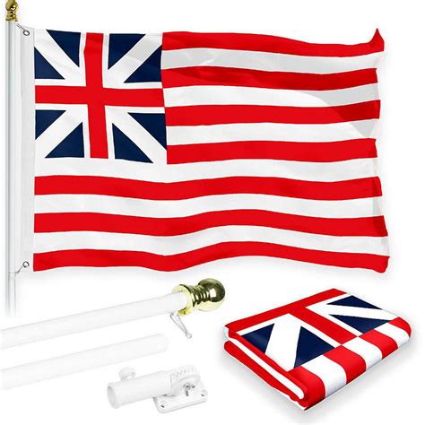 G128 Combo Pack 6 Feet Tangle Free Spinning Flagpole White Grand