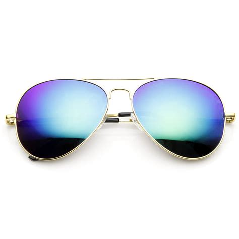 Zerouv Full Gold Frame Revo Mirrored Lens Sunglasses Zerouv