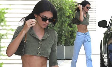Kendall Jenner Exposes Taut Tummy And Underboob In A Tiny Green Top