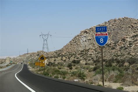 California Aaroads Interstate 8 East San Diego County Line To