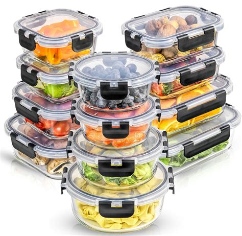 Mua Joyful By Joyjolt 24pc Borosilicate Glass Storage Containers With Lids 12 Airtight Freezer