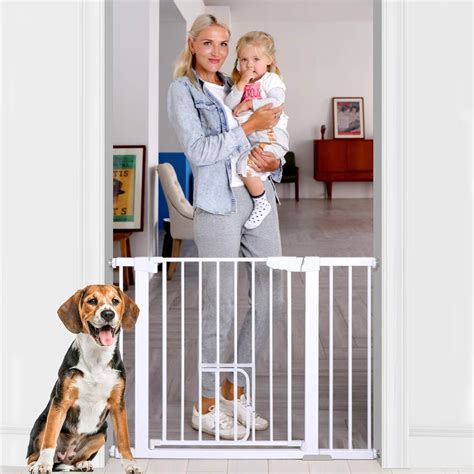Highly insulating doggy door to keep your home comfortable. GOCHANGE 28×30" Safety Baby Gate, Durable Dog Gate with ...
