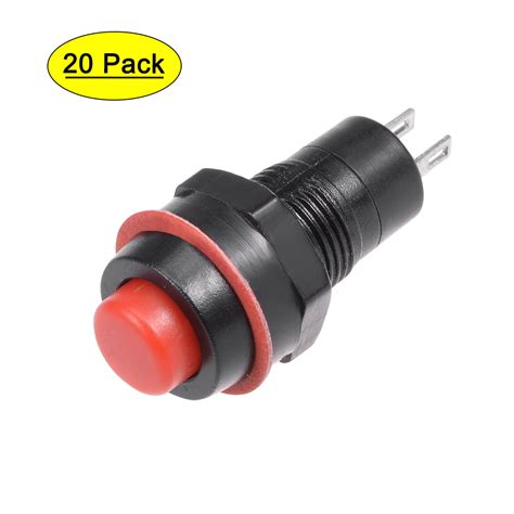 20pcs 10mm Momentary 2p Plastic Round Push Button Switch Red Spst Nomally Open