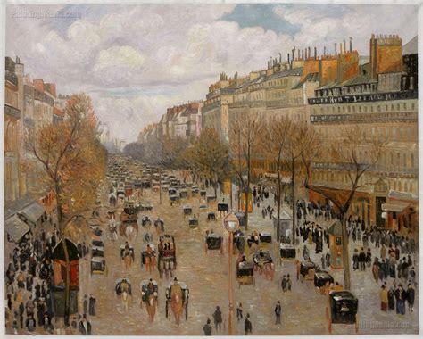 Boulevard Montmartre Afternoon Sunlight Camille Pissarro Paintings