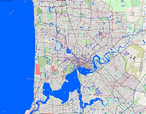 Karte von perth, australien googlekarte. Karten und Stadtpläne Perth