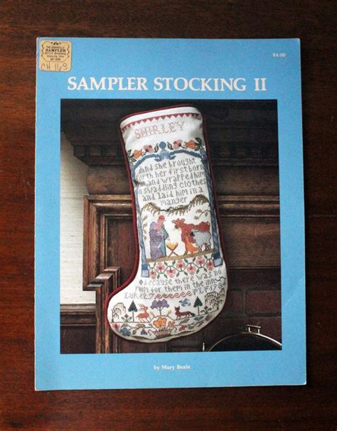 From cross stitch & country crafts magazine. Christmas Sampler Stocking II Nativity Scene Mary Beale ...