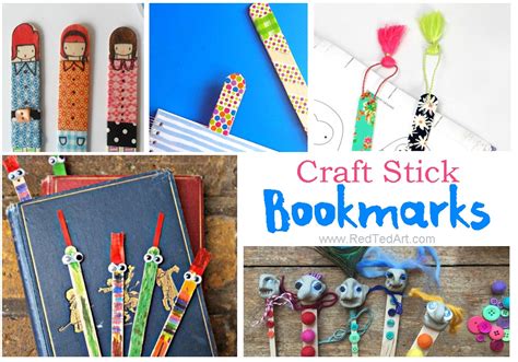 Craft Stick Bookmarks Red Ted Arts Blog